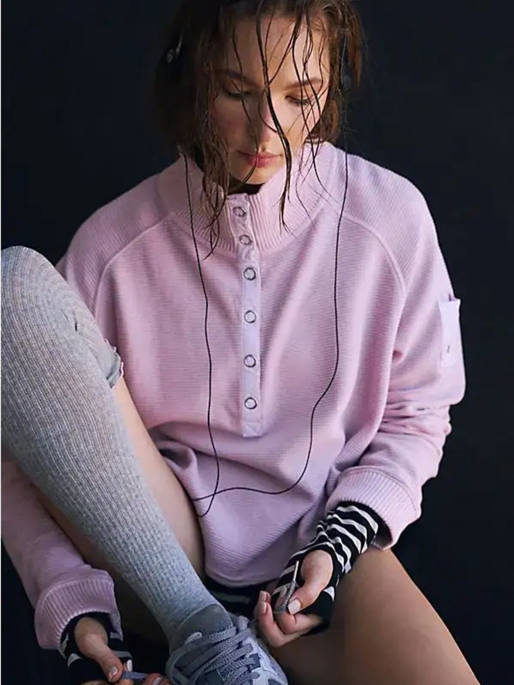Free People Movement So Fly Henley in Rose Quartz